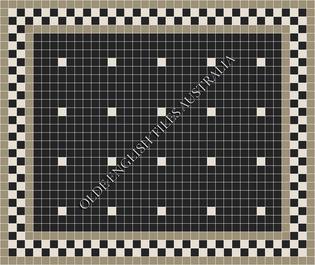 Classic Mosaic Patterns - Confetti 50 Black with White Pattern