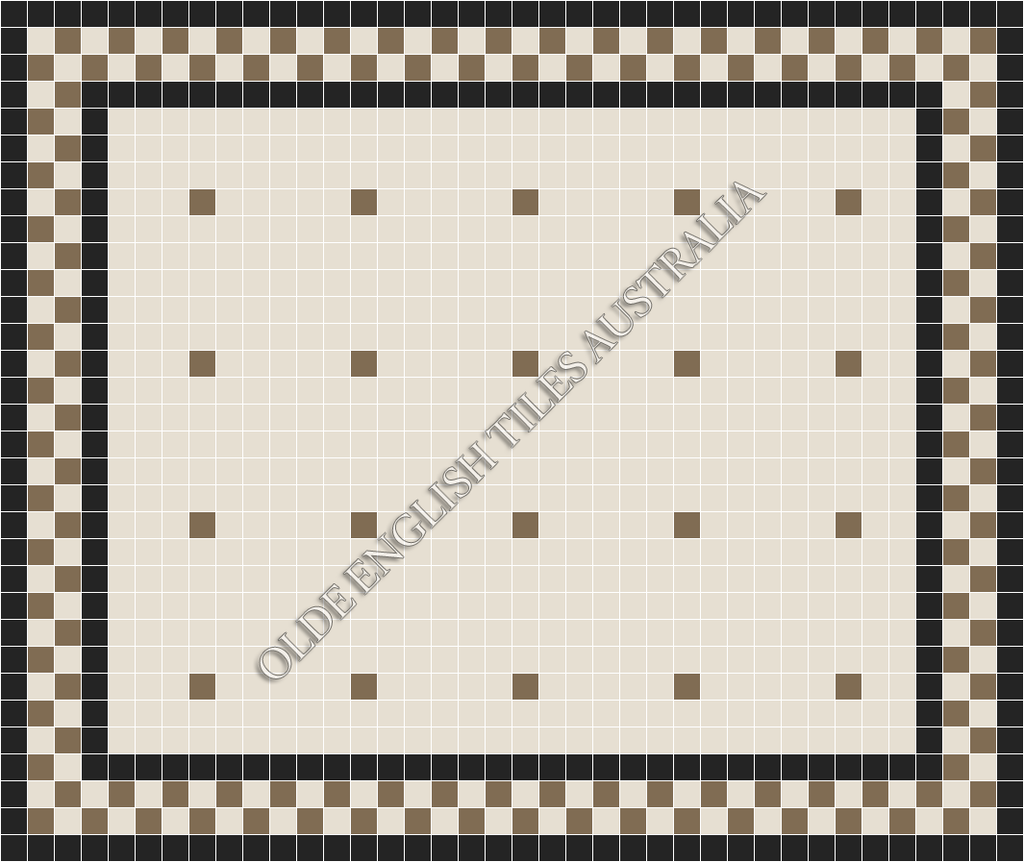 Classic Mosaic Patterns - Confetti 50 White with Coffee Pattern