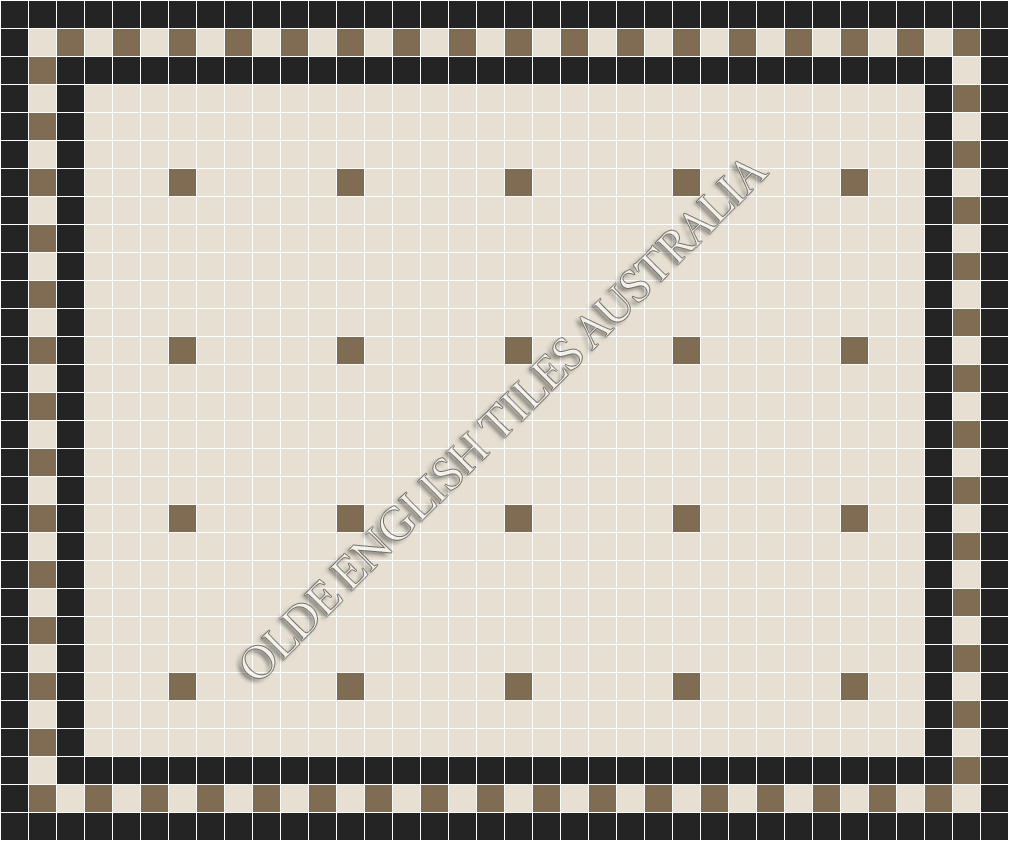 Classic Mosaic Patterns - Confetti 50 White with Coffee Pattern
