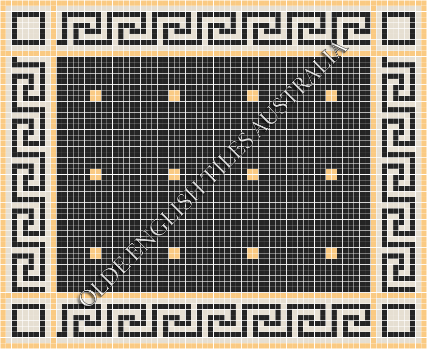 Classic Mosaic Patterns - Cotton Club 20 Black with Oatmeal Pattern