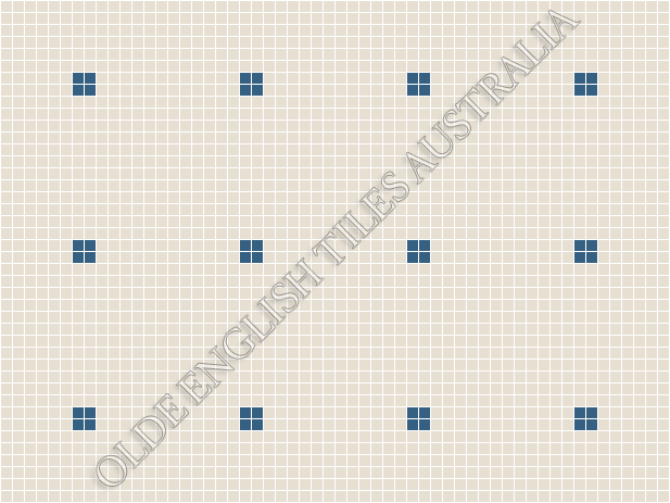 Classic Mosaic Patterns - Cotton Club 20 White with Special Blue Pattern