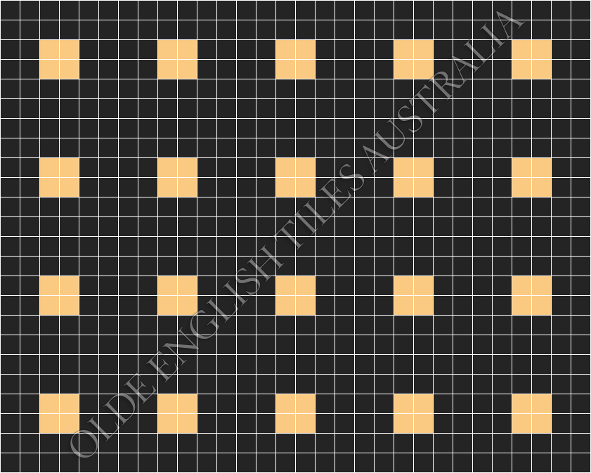 Classic Mosaic Patterns -  Cotton Club 50 Black with Oatmeal Pattern