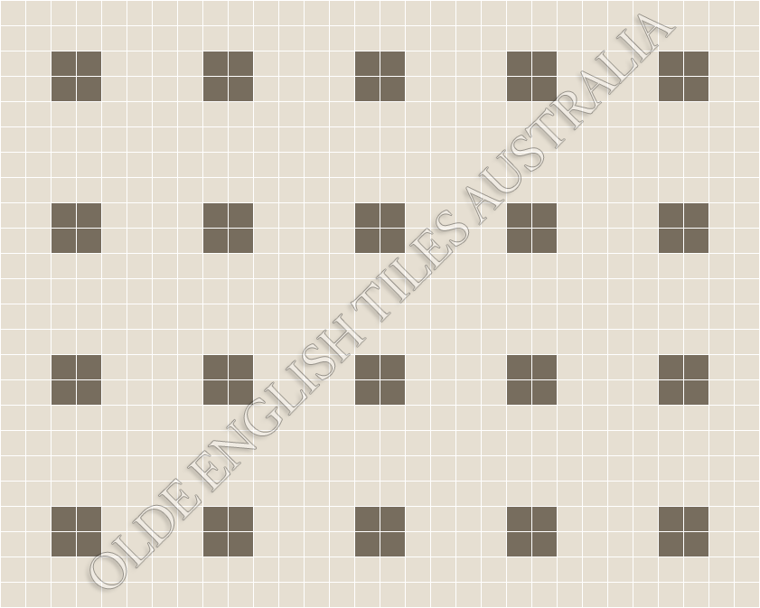 Classic Mosaic Patterns - Cotton Club 50 White with Grey Pattern