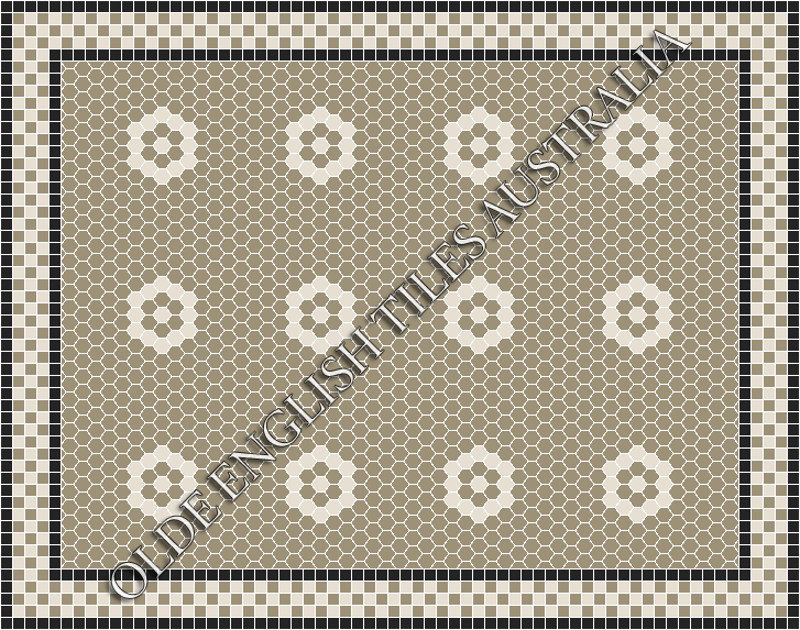 Classic Mosaic Patterns - Empire 25 Light Grey with White Pattern