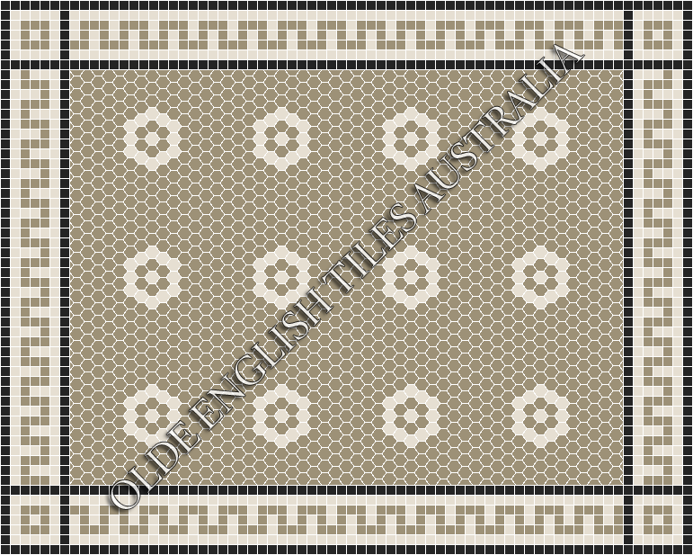 Classic Mosaic Patterns - Empire 25 Light Grey with White Pattern
