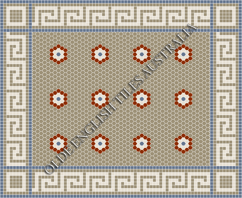  - Empire Multi 25 Light Grey with Special Red, White and Light Blue Pattern