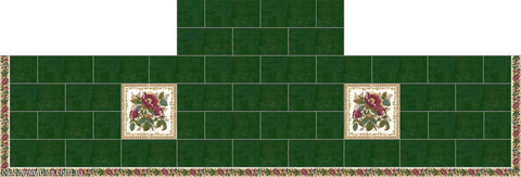 English Rose and English Rose Strip with Green