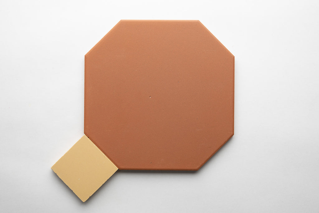 Vitrified 150mm Octagon Red & Dot