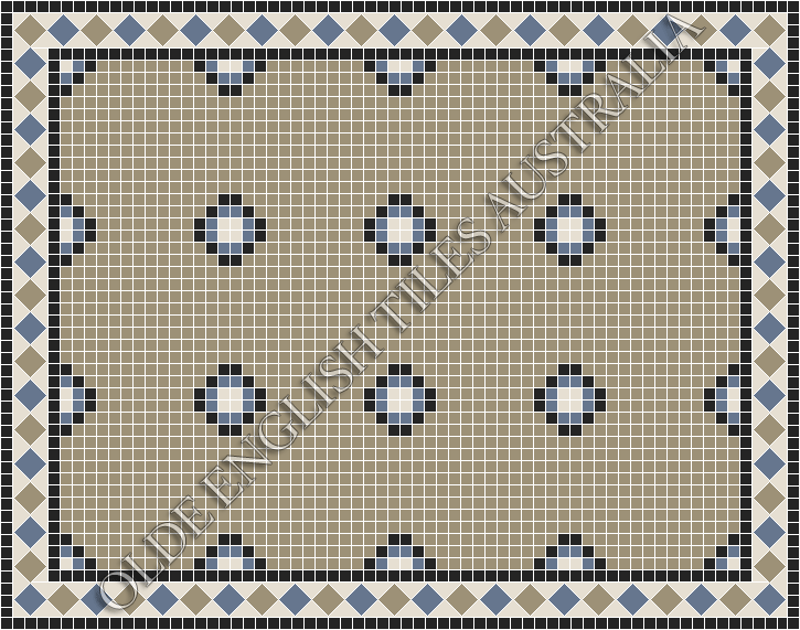 - Gatsby 20 Multi Light Grey with Black, Light Blue and White Pattern