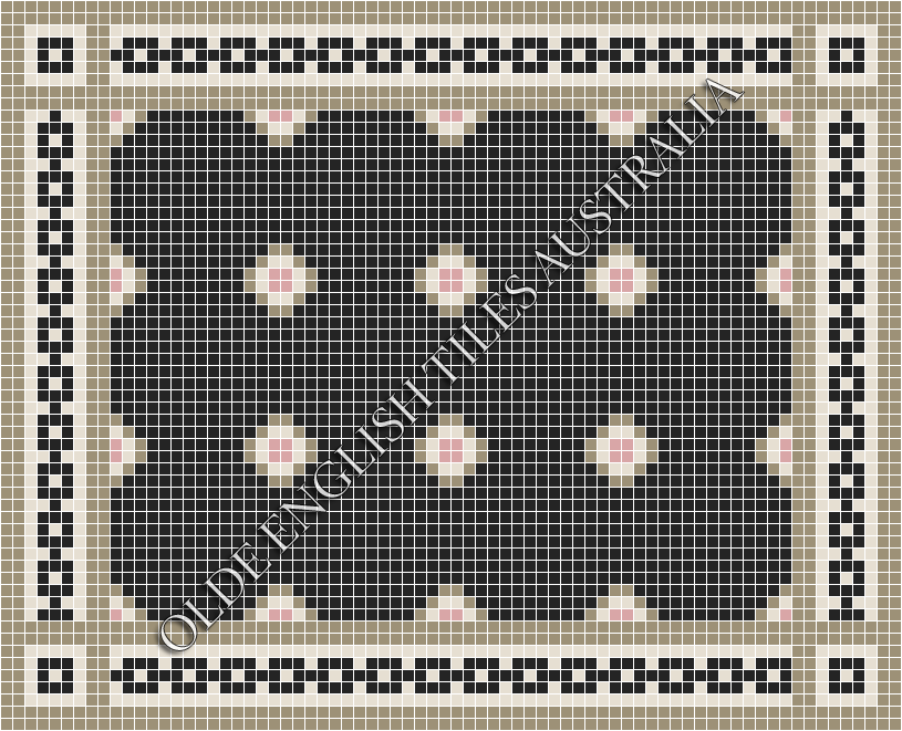  - Gatsby 20 Multi Black with Light Grey, White and Pink Pattern
