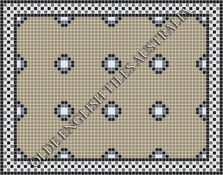  - Gatsby 20 Multi Light Grey with Black, Light Blue and White Pattern