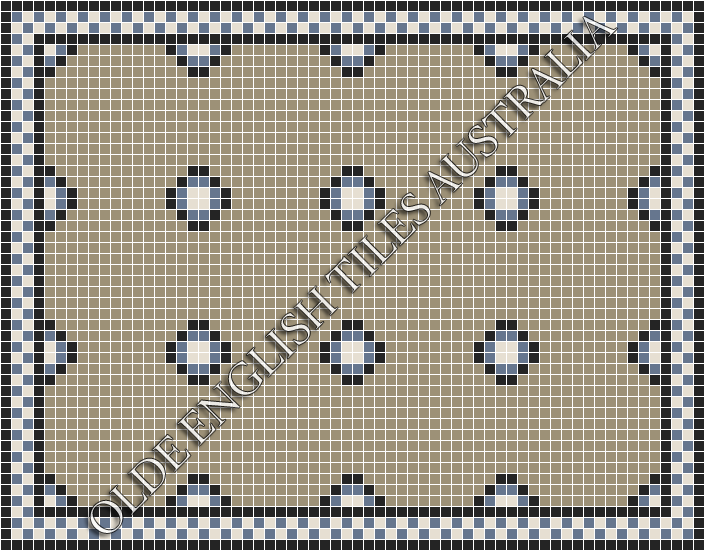  - Gatsby 20 Multi Light Grey with Black, Light Blue and White Pattern