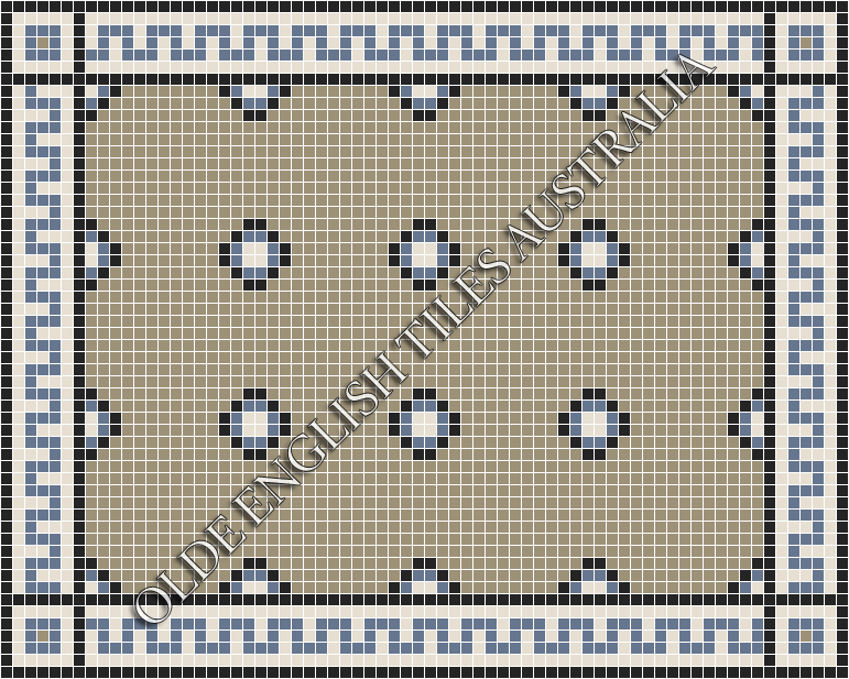  - Gatsby 20 Multi Light Grey with Black, Light Blue and White Pattern