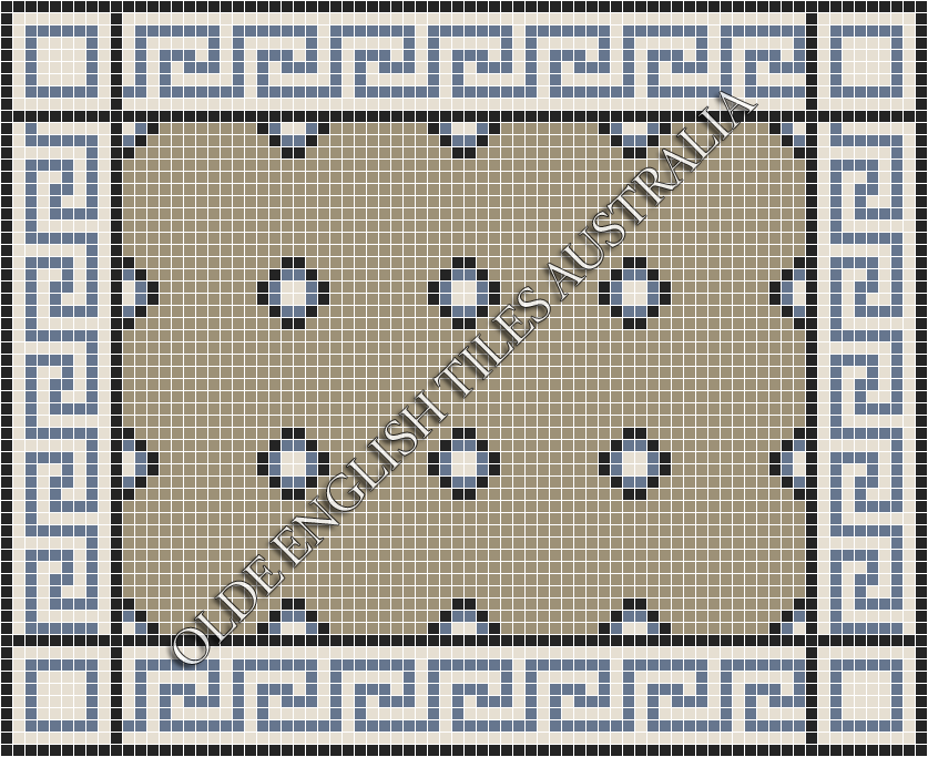  - Gatsby 20 Multi Light Grey with Black, Light Blue and White Pattern