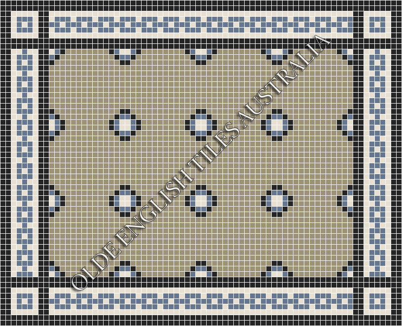  - Gatsby 20 Multi Light Grey with Black, Light Blue and White Pattern
