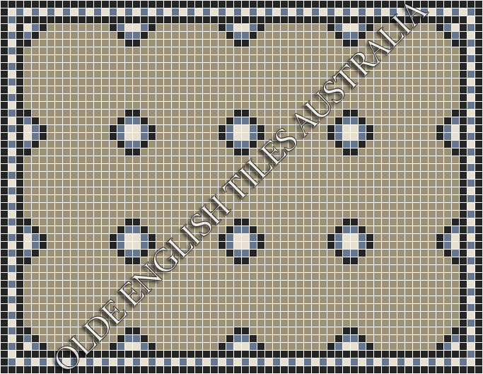  - Gatsby 20 Multi Light Grey with Black, Light Blue and White Pattern
