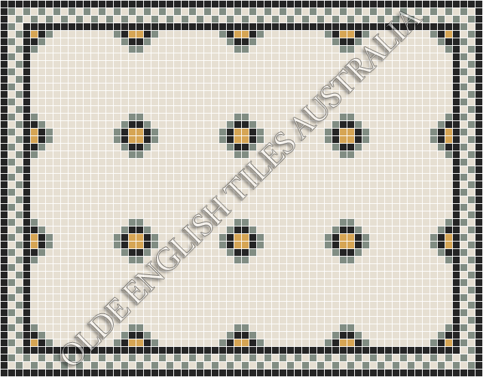  - Gatsby 20 Multi White with Light Green, Yellow and Black Pattern