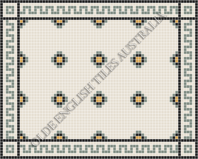  - Gatsby 20 Multi White with Light Green, Yellow and Black Pattern
