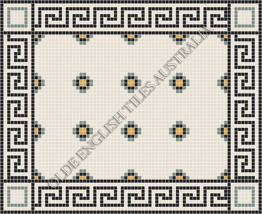  - Gatsby 20 Multi White with Light Green, Yellow and Black Pattern