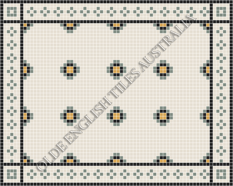  - Gatsby 20 Multi White with Light Green, Yellow and Black Pattern