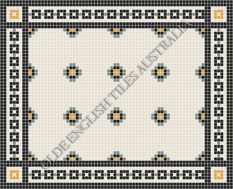  - Gatsby 20 Multi White with Light Green, Yellow and Black Pattern