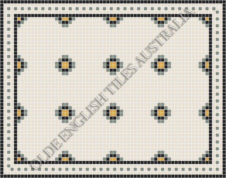  - Gatsby 20 Multi White with Light Green, Yellow and Black Pattern