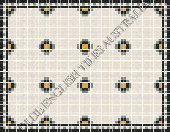  - Gatsby 20 Multi White with Light Green, Yellow and Black Pattern