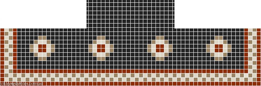 Fireplace Mosaic -  Gatsby Multi 20 with Checkerboard border - Option 1
