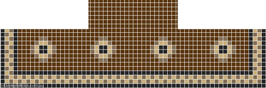 Fireplace Mosaic -  Gatsby Multi 20 with Checkerboard border - Option 2