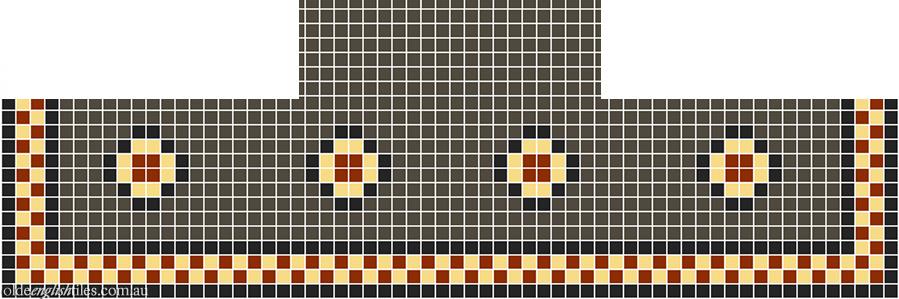 Fireplace Mosaic -  Gatsby Multi 20 with Checkerboard border - Option 3