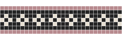 Mosaic Tiles -  Jazz 20 Black, White with Old Pink Strips Border