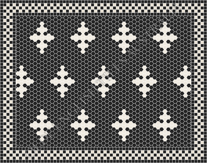  - Motif 25 Black with White
