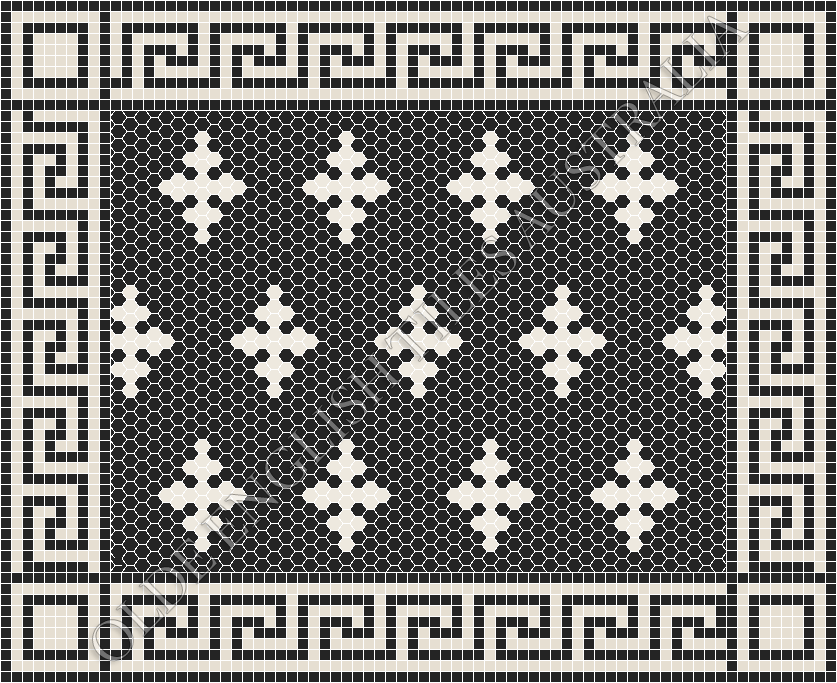  - Motif 25 Black with White