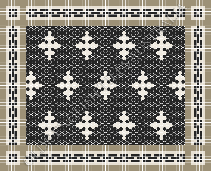  - Motif 25 Black with White