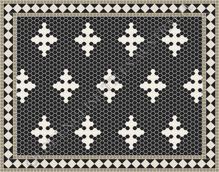  - Motif 25 Black with White