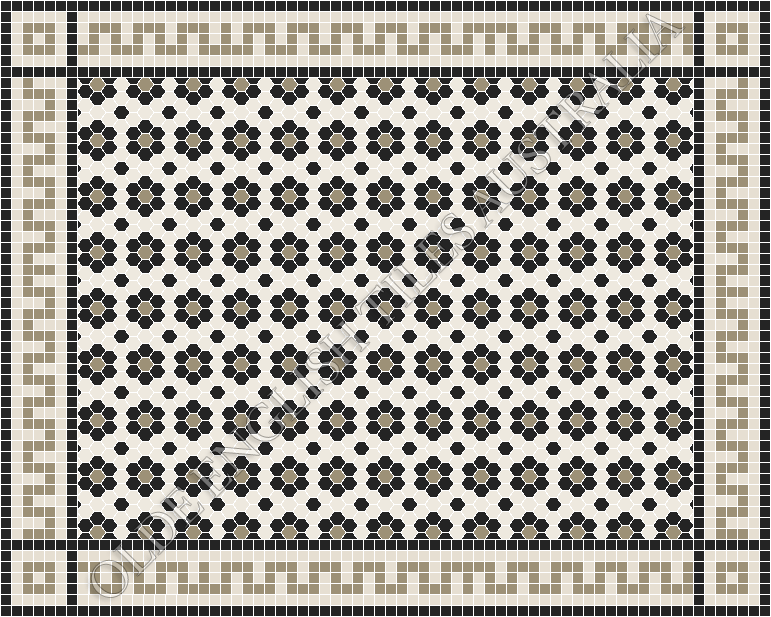  - Palasade 25 White with Black and Light Grey Pattern
