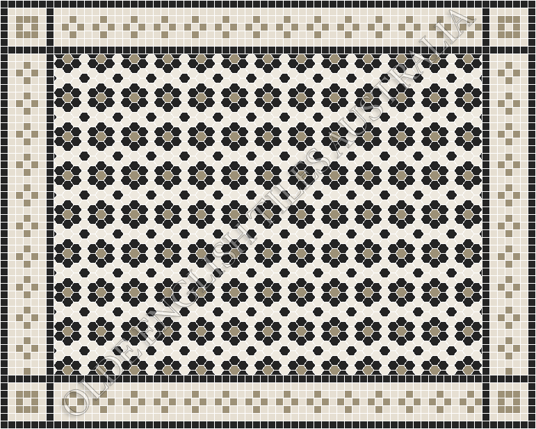  - Palasade 25 White with Black and Light Grey Pattern