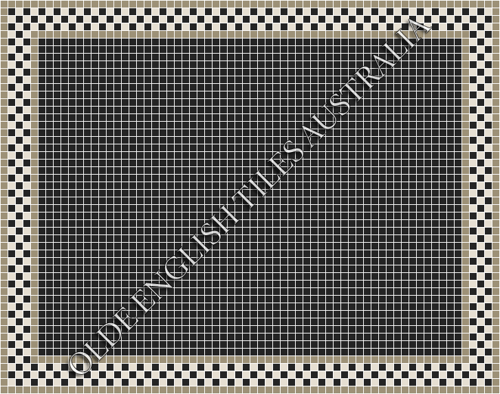  - Plain Square 20 Black Mosaics