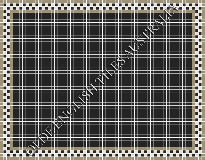  - Plain Square 20 Black Mosaics