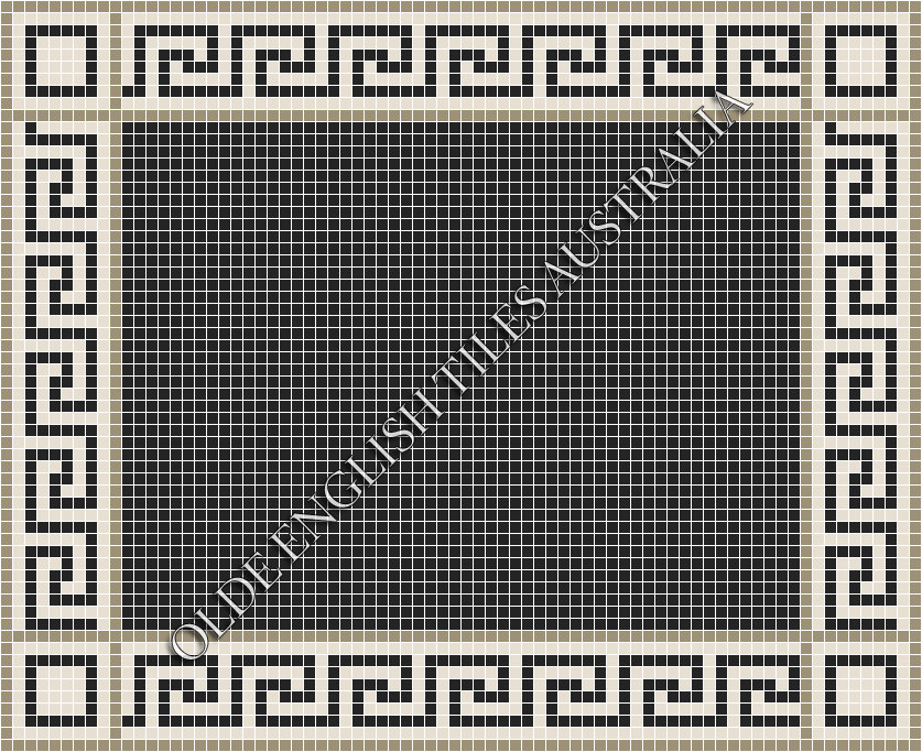  - Plain Square 20 Black Mosaics