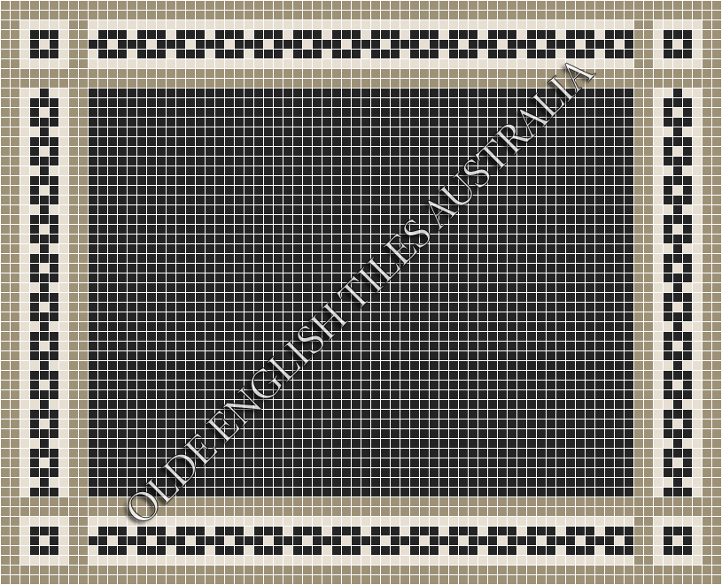  - Plain Square 20 Black Mosaics
