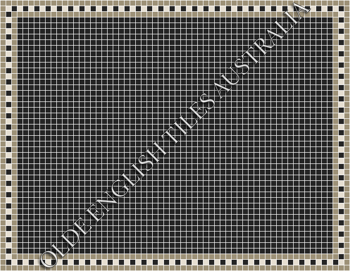  - Plain Square 20 Black Mosaics