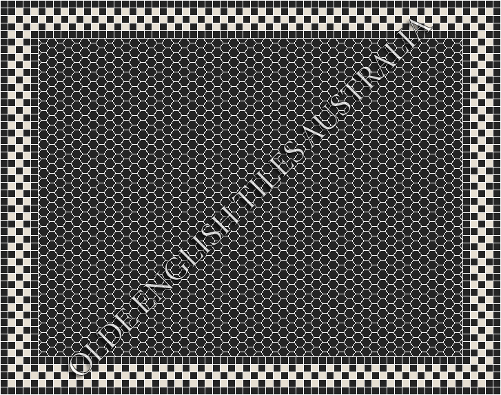  - Plain Hexagon 25 Black Mosaics