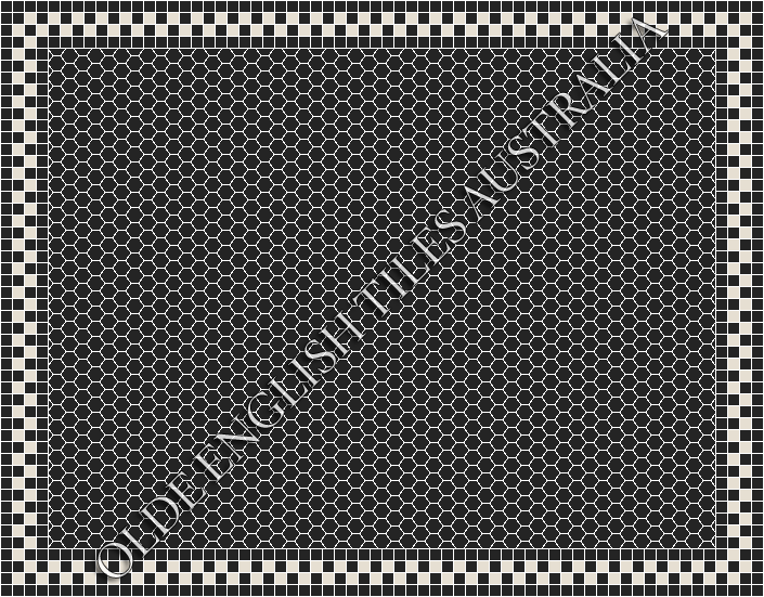  - Plain Hexagon 25 Black Mosaics