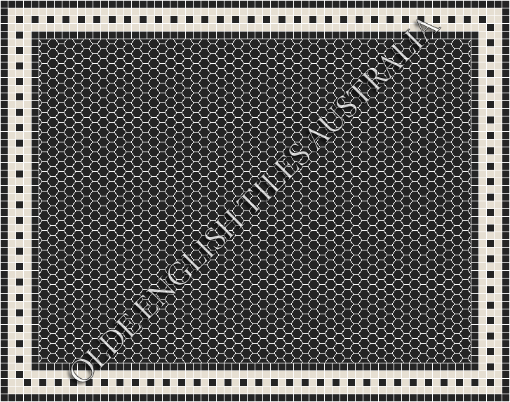 Plain Mosaics - Plain Hexagon 25 Black Mosaics