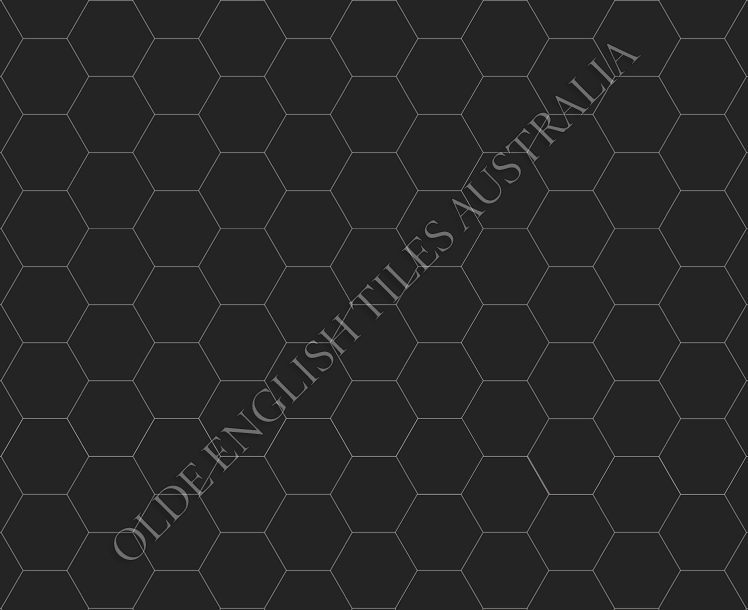 Mosaic Tiles -  Plain Hexagon 25 Black Mosaics