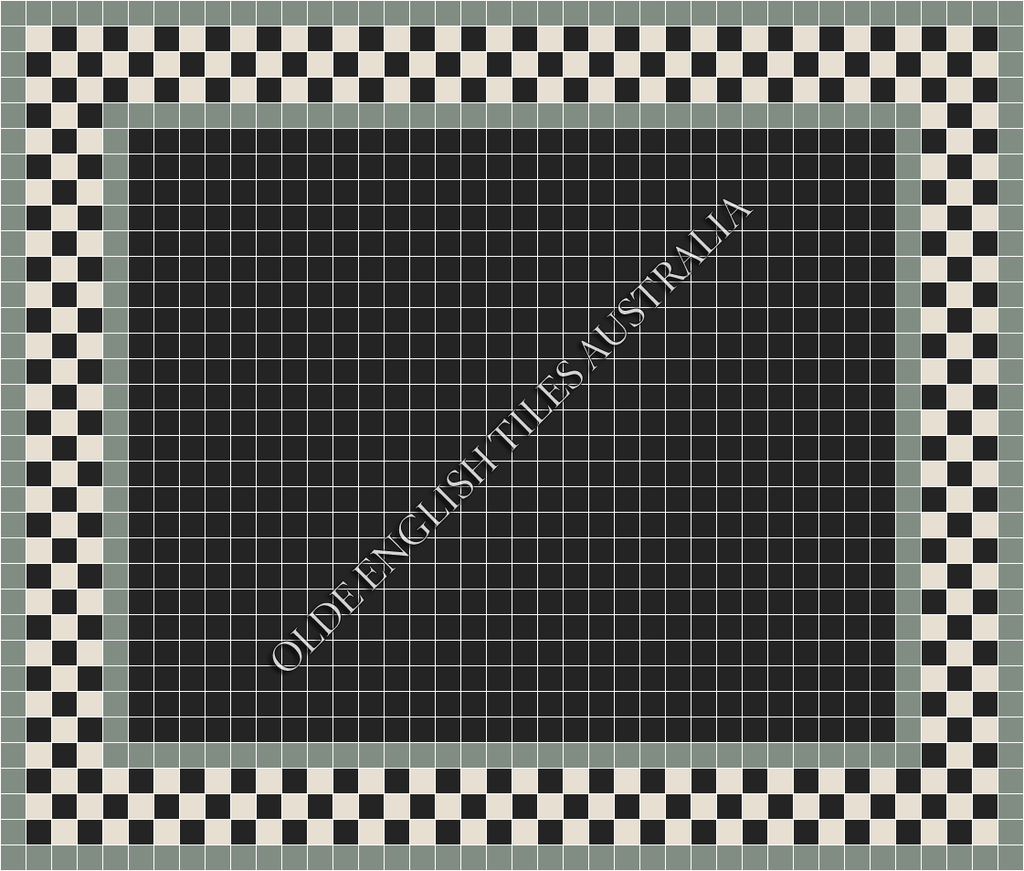  - Plain Square 50 Black Mosaics