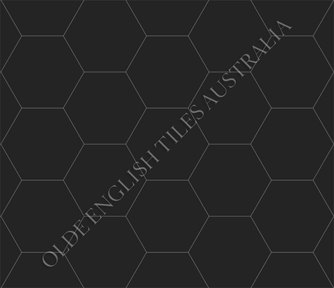 Plain Hexagon 50 Black Mosaics