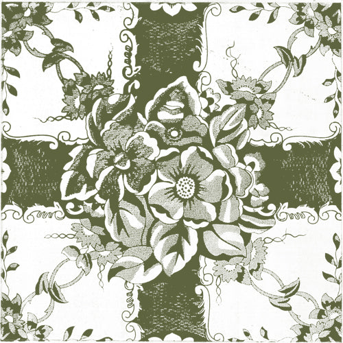  - Ribbon Rose hearth tile