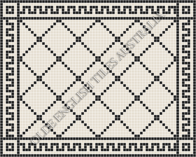 Classic Mosaic Patterns - Ritz 20 White with Black Pattern